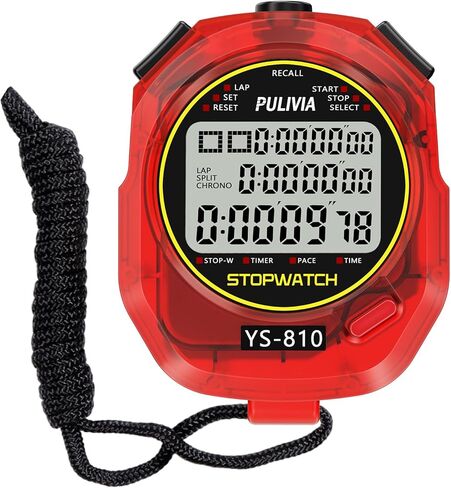 Waterproof Stopwatch Timer 10 Lap Split Memory Digital Stop Watch for Sports in Kuwait