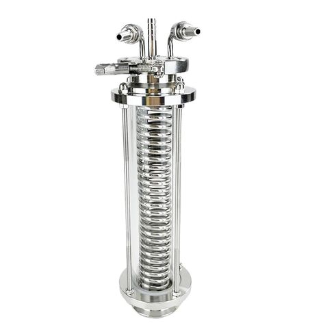 2 "OD64mmTri-clamp ملف تبريد التقطير مع ديوبتر زجاجي للبصر، جهاز مزيل للبلغم، ارتجاع، مكثف، فولاذ 304 in Kuwait