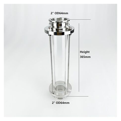 2 "OD64mmTri-clamp ملف تبريد التقطير مع ديوبتر زجاجي للبصر، جهاز مزيل للبلغم، ارتجاع، مكثف، فولاذ 304 in Kuwait