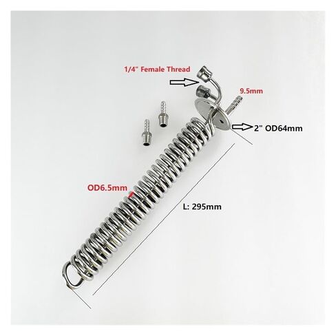 2 "OD64mmTri-clamp ملف تبريد التقطير مع ديوبتر زجاجي للبصر، جهاز مزيل للبلغم، ارتجاع، مكثف، فولاذ 304 in Kuwait