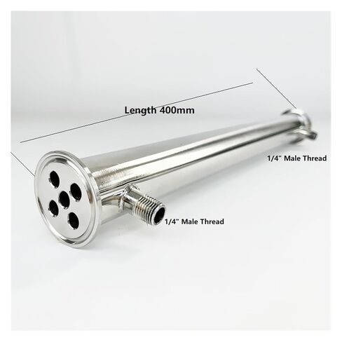 1.5 "38 مللي متر (OD50.5mm) مكثف Tir-clamp مع خيط ذكر 1/4" للتقطير ، الطول 400 مللي متر ، مزيل البلغم ، الارتجاع ، SS304 in Kuwait