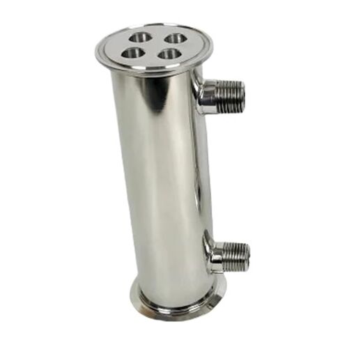 مكثف ثلاثي المشبك 2 بوصة مع خيط ذكر 1/2 بوصة H-180 مم، جهاز إزالة البلغم لتقطير البيرة المنزلية، 4 أنابيب داخل المعرف 12 مم in Kuwait