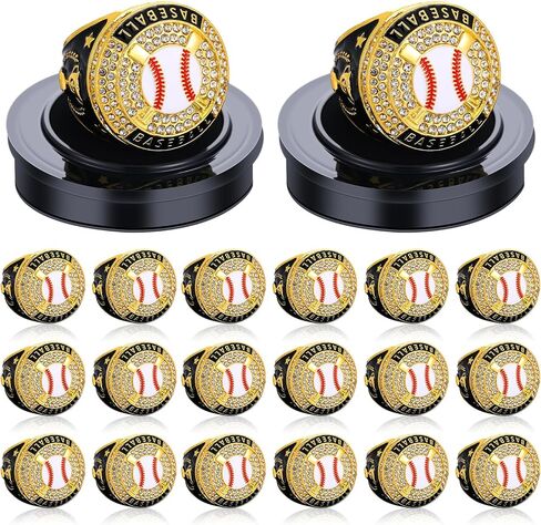 Lightgo 20 PCS Football Basketball Championship Rings with Display Distric Districs and Baseball Volleyball Coabcer Rings Bulk For Tournament Awdet in Saudi Arabia