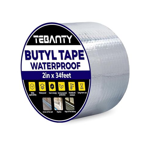Butyl Tape Waterproof Sealing Tape 4Inch x 34Feet, Aluminum Foil Tape, Butyl Sealant Tape for Pipe Sealing, RV Repair, Window, EDPM Roof Leak Patching, Boat and Pipe Sealing in Saudi Arabia