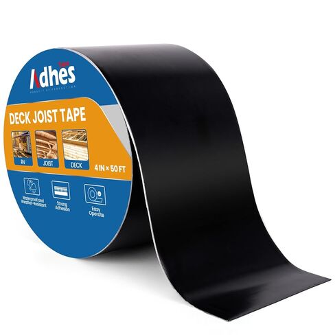 ADHES Deck Joist Tape, 4" x 50' Weather Resistance & Waterproof Butyl Joist Tape for Decking, Deck Flashing Tape, Ideal for Wood Decks Beams Roof, Outdoor Construction Use in Saudi Arabia