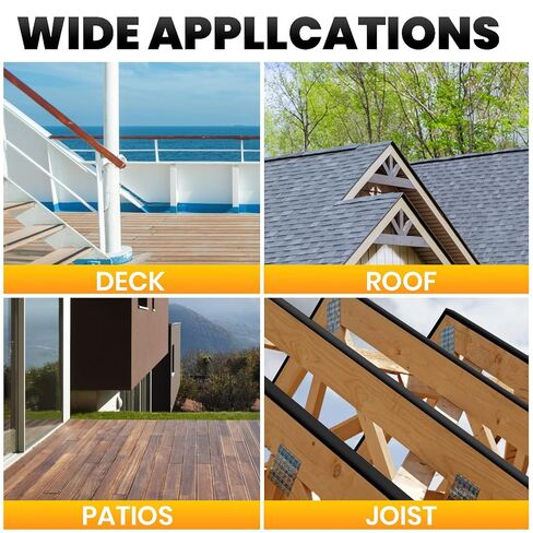 ADHES Deck Joist Tape, 4" x 50' Weather Resistance & Waterproof Butyl Joist Tape for Decking, Deck Flashing Tape, Ideal for Wood Decks Beams Roof, Outdoor Construction Use in Saudi Arabia