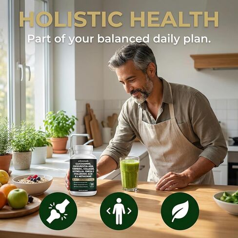 Arthronaturals 18 في 1، مكمل مشترك مع الجلوكوزامين، الكوندرويتين، MSM، حمض الهيالورونيك، أوميغا 3 وأكثر، لتوفير الدعم المشترك، وتحسين القدرة على الحركة والصحة على المدى الطويل، نباتي - 60 CPS (1) in Kuwait