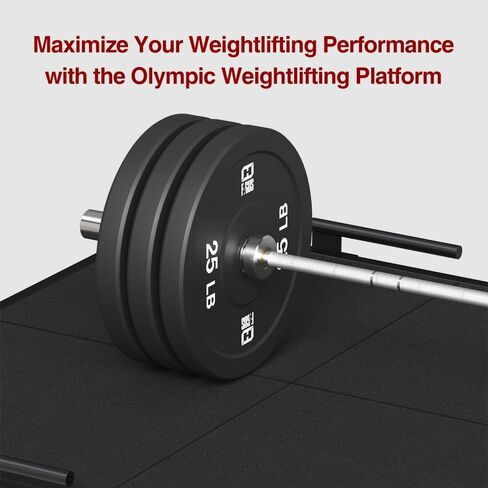 منصة رفع الأثقال مقاس 8 أقدام × 4 أقدام، وإطار فولاذي مُثبت معًا وبلاط مطاطي مكون من 8 قطع، ومساحة مخصصة لرفع الأثقال، تتضمن أوتاد شريطية، ومنصة رفع الأثقال للصالة الرياضية المنزلية in Kuwait