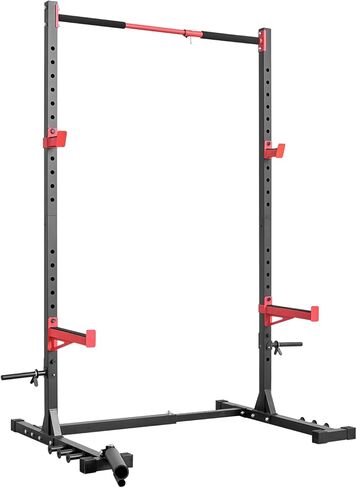 VEVOR Power Cage Rack, Multifunctional Squat Rack for Home Gym, Width-Adjustable Workout Strength Training Equipment with 6 Band Pegs, Landmine Attachment & Safety Bars for Bench Press Squats Pull-Up in Saudi Arabia