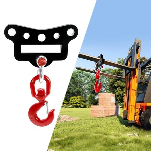 2-Pack Forklift Lifting Hook, Fork Lifting Attachment, Single Piece Load 6600 Lbs, Forklift Lifting Hoist, Forklift Mobile Crane with Swivel Hook and Sling Holes Fit for Lifting Goods with Forklifts in Kuwait