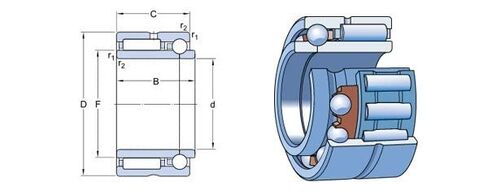 1 قطعة NKIB5913 NKIB5913-XL مجتمعة محمل ذو بكرات إبرية محامل الزاوي الاتصال الكرات 65x90x38x34mm in Kuwait