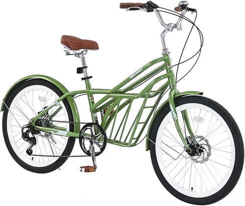 Mechina 24 Inch Commuter Bike, Steel Frame, 6 Speed, Large Cargo Space, 300lb Capacity in Saudi Arabia