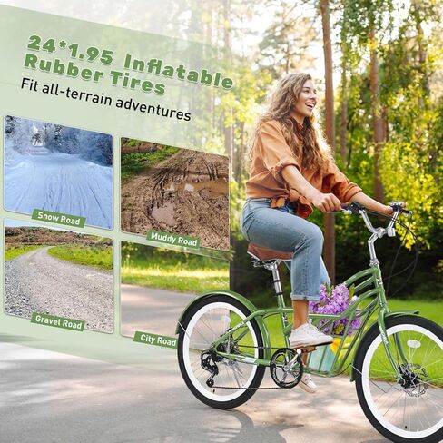 Mechina 24 Inch Commuter Bike, Steel Frame, 6 Speed, Large Cargo Space, 300lb Capacity in Saudi Arabia