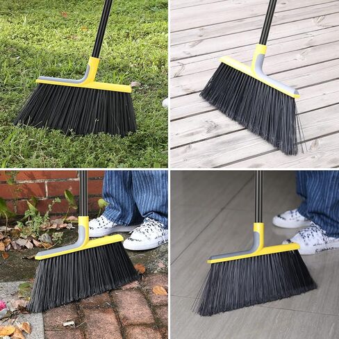KeFanta Outdoor/Indoor Broom for Floors, 53" Long Handle Angle Broom for Sweeping Indoor Concrete Courtyard Garage Patio Home Kitchen Office Lobby in Kuwait