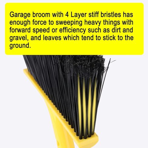 KeFanta Outdoor/Indoor Broom for Floors, 53" Long Handle Angle Broom for Sweeping Indoor Concrete Courtyard Garage Patio Home Kitchen Office Lobby in Kuwait
