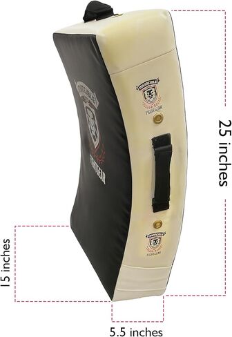 Gel Punch & Kick Shield, Curved Training Pad, 25" x 15" x 5.5", Multi-Handle Grip, Gel Enforced Lining, Heavy-Duty Canvas Vinyl, Muay Thai, MMA, Kickboxing, Karate in Kuwait