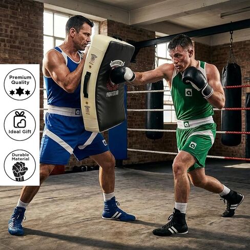 Gel Punch & Kick Shield, Curved Training Pad, 25" x 15" x 5.5", Multi-Handle Grip, Gel Enforced Lining, Heavy-Duty Canvas Vinyl, Muay Thai, MMA, Kickboxing, Karate in Kuwait