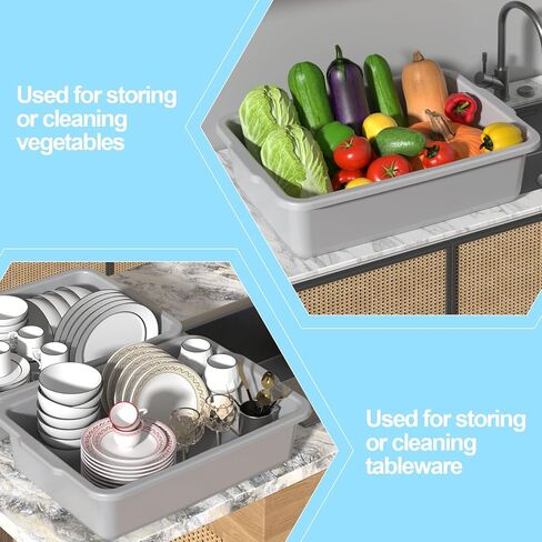 صندوق الحافلات التجارية باللون الرمادي سعة 32 لترًا، وحوض حافلة المرافق الكبير، 4 عبوات in Kuwait