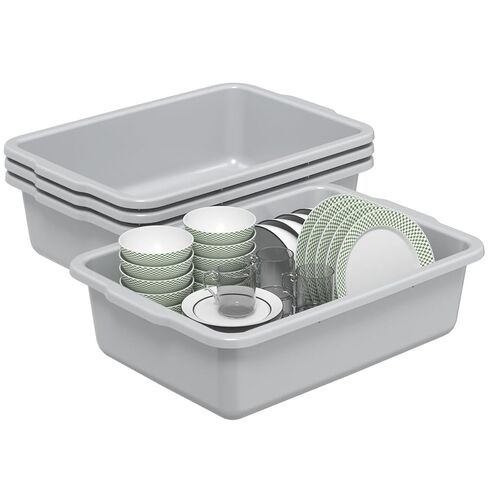 صندوق الحافلات التجارية باللون الرمادي سعة 32 لترًا، وحوض حافلة المرافق الكبير، 4 عبوات in Kuwait