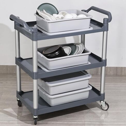 حقائب حافلات كيدريم سعة 13 لتر مع غطاء، وحوض أطباق بلاستيكي، وصينية حافلة للمطاعم، باللون الرمادي، 12 عبوة in Kuwait