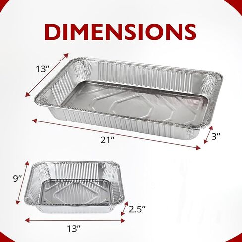 Disposable Chafing Dish Buffet Set Food Warming Trays Replacement - 3 Water Food Warmer Pans - 6 Foil Pans - 6 Lids - Buffet Set Trays Food Warmers for Parties & Events in Kuwait