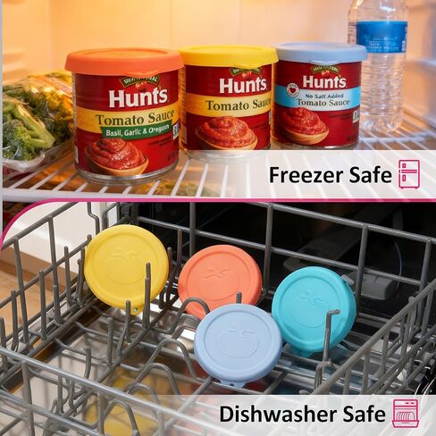 4 Packs 2.6-inch Silicone Can Lids for 8oz Hunt's Tomato Sauce, Airtight and Reusable Silicone Covers for Canned Tomato, Dishwasher Safe (Lids Only) in Saudi Arabia