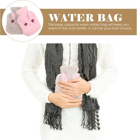 Hemoton 2pcs Hand Warmer Thermal Water Bottle Stuffed Bunny Rabbit Stuffed Animal Bunny Hand Warmer Bags Warm Water Bottle Plush Hot Sherpa Plush Cover Hot Bag Cute in Saudi Arabia