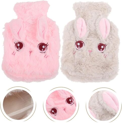 Hemoton 2pcs Hand Warmer Thermal Water Bottle Stuffed Bunny Rabbit Stuffed Animal Bunny Hand Warmer Bags Warm Water Bottle Plush Hot Sherpa Plush Cover Hot Bag Cute in Saudi Arabia