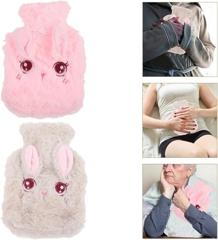 Hemoton 2pcs Hand Warmer Thermal Water Bottle Stuffed Bunny Rabbit Stuffed Animal Bunny Hand Warmer Bags Warm Water Bottle Plush Hot Sherpa Plush Cover Hot Bag Cute in Saudi Arabia