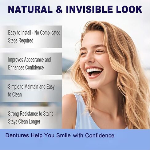 زوجان من أطقم الأسنان القشرة المؤقتة، أغطية أسنان تجميلية قابلة لإعادة الاستخدام، مجموعة أدوات استبدال الأسنان الفورية معززة للبالغين، مريحة ومناسبة للرجال والنساء in Kuwait