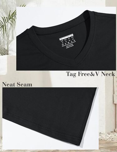 YUCOLEN Womens V Neck T Shirts Short Sleeve Cotton Summer Tops Casual Basic Tee Shirt 2025 Trendy Fashion Clothes in Kuwait