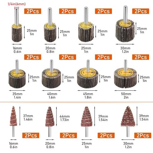 24pcs Die Grinder Flap Wheel Sander for Drill 80 Grit 1/4 Inch Shank in Saudi Arabia