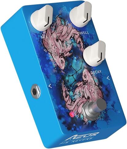 AZOR PIS REVERB Guitar Reverb Effect Pedal with Tilt-Angle Footswitch - Natural Transparent Sound, True Bypass Design, Low Power Consumption, All-Aluminum Shell for Electric Guitar Live Performance in Saudi Arabia