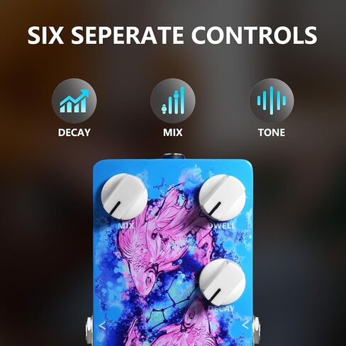 AZOR PIS REVERB Guitar Reverb Effect Pedal with Tilt-Angle Footswitch - Natural Transparent Sound, True Bypass Design, Low Power Consumption, All-Aluminum Shell for Electric Guitar Live Performance in Saudi Arabia
