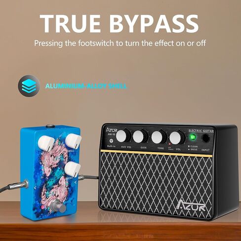 AZOR PIS REVERB Guitar Reverb Effect Pedal with Tilt-Angle Footswitch - Natural Transparent Sound, True Bypass Design, Low Power Consumption, All-Aluminum Shell for Electric Guitar Live Performance in Saudi Arabia