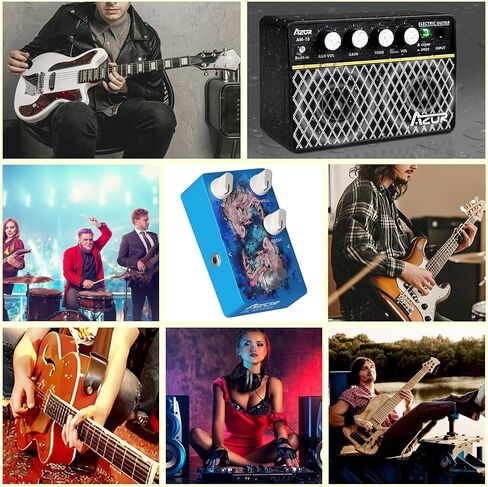 AZOR PIS REVERB Guitar Reverb Effect Pedal with Tilt-Angle Footswitch - Natural Transparent Sound, True Bypass Design, Low Power Consumption, All-Aluminum Shell for Electric Guitar Live Performance in Saudi Arabia