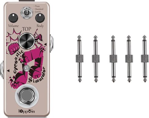 Acoustic Guitar Simulator Pedal & IOppWin 5-Pack 6.35mm Mono Male to Male Patch Cables in Kuwait