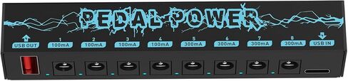 Insulated Guitar Effect Pedals Power Supply 8 Outputs 100mA 300mA for 9V Effects Pedals with LED Instructions Pedal Cable Splitter in Saudi Arabia