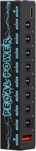 Insulated Guitar Effect Pedals Power Supply 8 Outputs 100mA 300mA for 9V Effects Pedals with LED Instructions Pedal Cable Splitter in Saudi Arabia