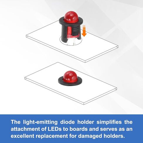 PATIKIL 5mm Emitting Diode Holder, 300 Pcs Plastic LED Holder Clip Mounting Bracket Socket Cap Long and Short Clip Design for Lamp Bulb Bezel Mount Panel LED Display, Black in Saudi Arabia