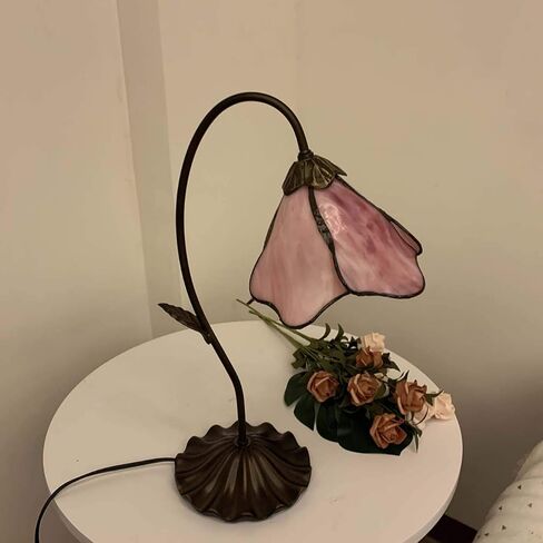 Bieye B10810 Tiffany Style Lily Pad Table Lamp Base with E26 Bulb Socket (Antique Brass, 1-Light) in Saudi Arabia