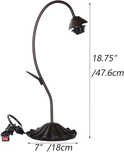 Bieye B10810 Tiffany Style Lily Pad Table Lamp Base with E26 Bulb Socket (Antique Brass, 1-Light) in Saudi Arabia