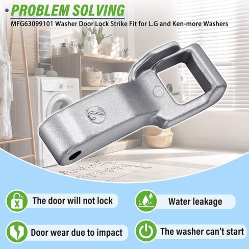 WM3400CW WM3670HVA WM3600HVA Washer Door Hook Lockers MFG63099101 Fit for L.G and Ken-more Elite Washer WM3050CW WM3770HVA WM3500CW WM3555HWA WM3570HVA WM3570HWA WM3575CV WM3575CW WM3600HWA 2 PACK in Kuwait