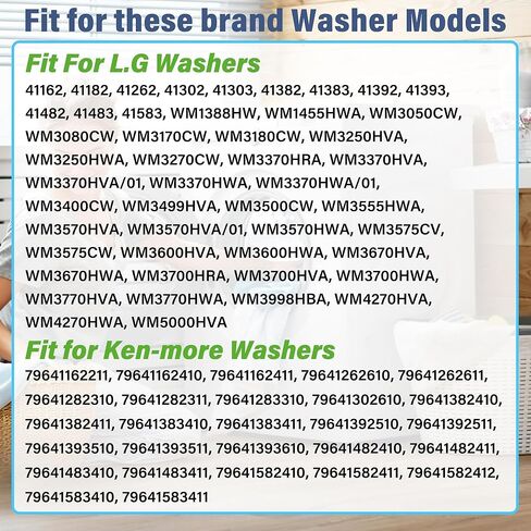 WM3400CW WM3670HVA WM3600HVA Washer Door Hook Lockers MFG63099101 Fit for L.G and Ken-more Elite Washer WM3050CW WM3770HVA WM3500CW WM3555HWA WM3570HVA WM3570HWA WM3575CV WM3575CW WM3600HWA 2 PACK in Kuwait