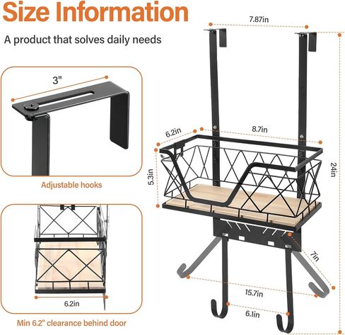 Ironing Board Hanger Over The Door or Wall Mount Iron Board Holder with Storage Shelf for Y and T Shaped Board Metal Ironing Board Rack for All Door Thicknesses in Saudi Arabia