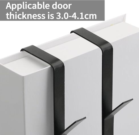 2-Pack Over The Door Hooks,Durable Thickened Carbon Steel Closet Organizer for Clothes Bags Purses-Space Saving Bedroom Bathroom Storage Hanger for Home Organization,Black in Saudi Arabia
