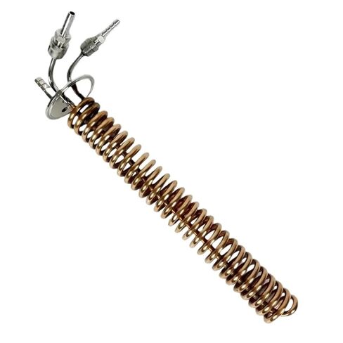 2 "51 مللي متر (OD64mm) ثلاثي المشبك النحاس أو SS304 ملف تبريد المقطر مع 1/4" خيط أنثى ، ارتداد ، مكثف ، L-295 مم (SS304) in Saudi Arabia