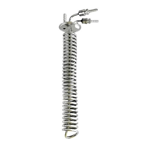 2 "51 مللي متر (OD64mm) ثلاثي المشبك النحاس أو SS304 ملف تبريد المقطر مع 1/4" خيط أنثى ، ارتداد ، مكثف ، L-295 مم (SS304) in Saudi Arabia