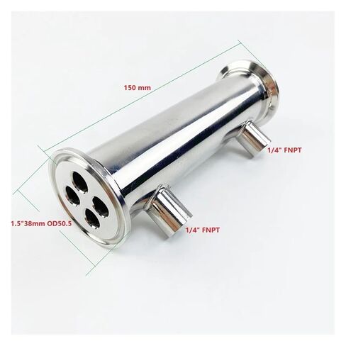 1.5"OD50.5mm Sanitary Tri-clamp Dephlegmator/Distillation Condenser with 1/4" Female Thread 4 Pipes Inside ID 8mm L-150mm SS304 in Saudi Arabia