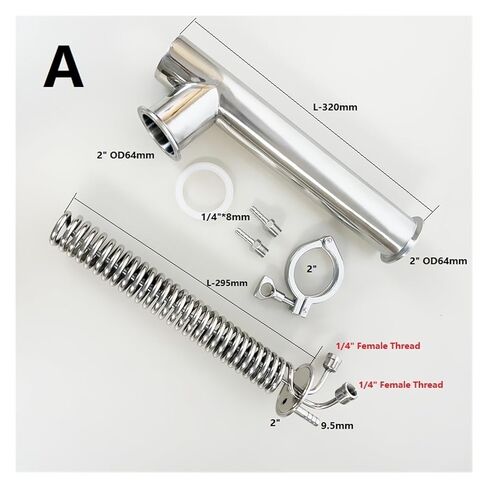 2" Tri-clamp Dephlegmator/Distillation Condenser with Inclined Spool with One Closed End for Homebrewing,Reflux(A Type) in Saudi Arabia